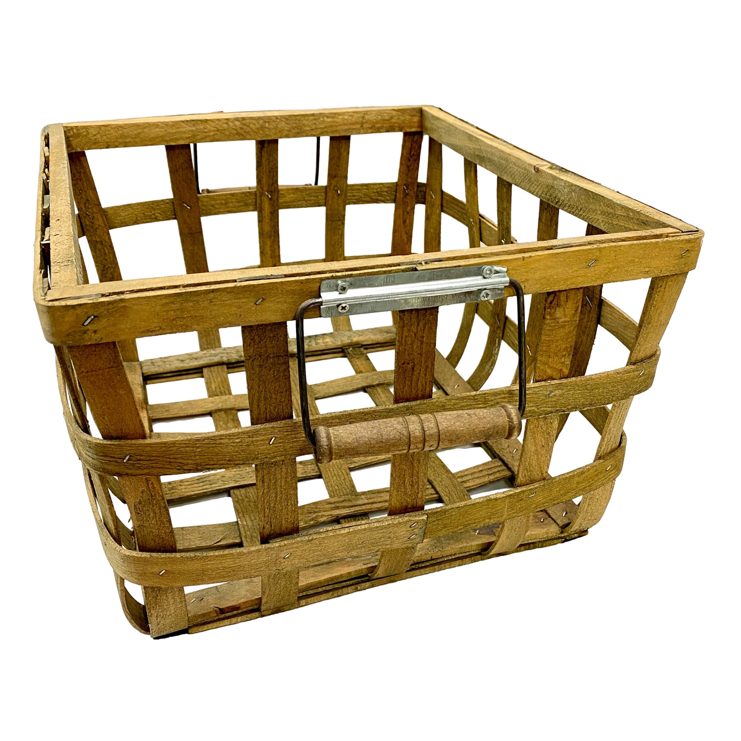 Wood Basket with Handles for Storage