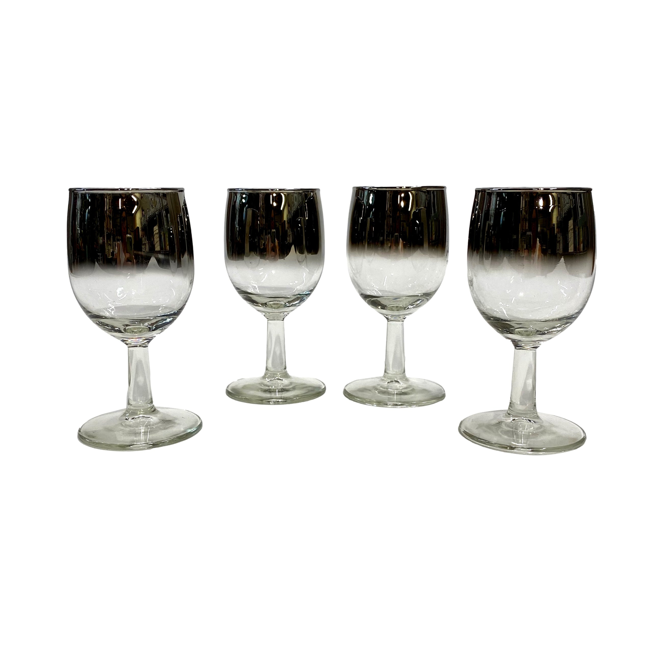 Madison Décor Silver Ombre Red Wine Glasses